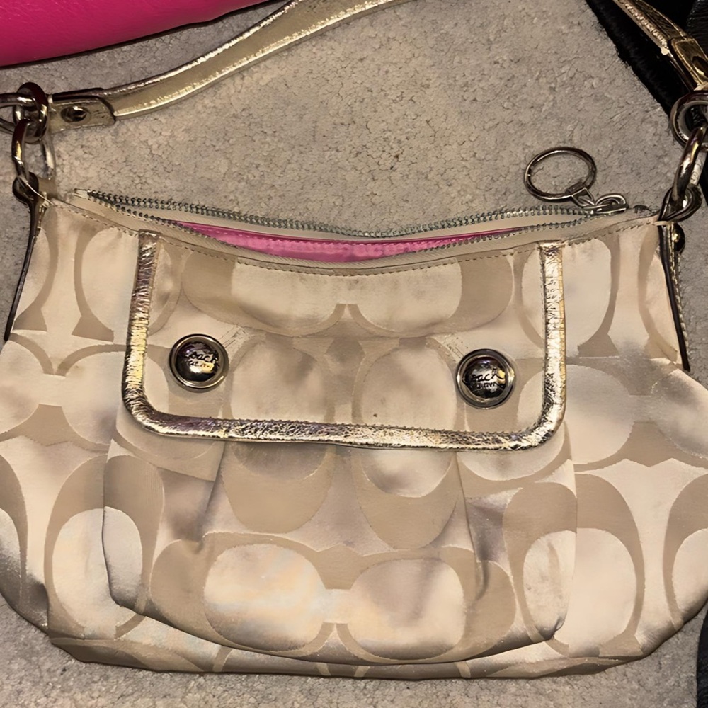Elegant Beige and Gold Women's Bag